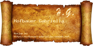 Hofbauer Gabriella névjegykártya